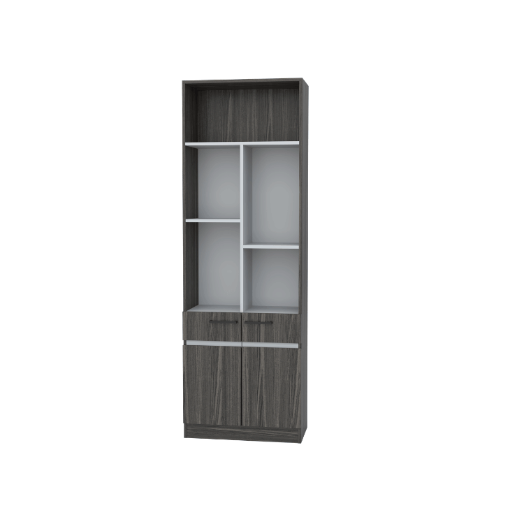 ตู้โชว์อเนกประสงค์ WISDOM DESIGN FURNITURE รุ่น CB-623 60 ซม. สีไลท์เวงเก้/เทา
